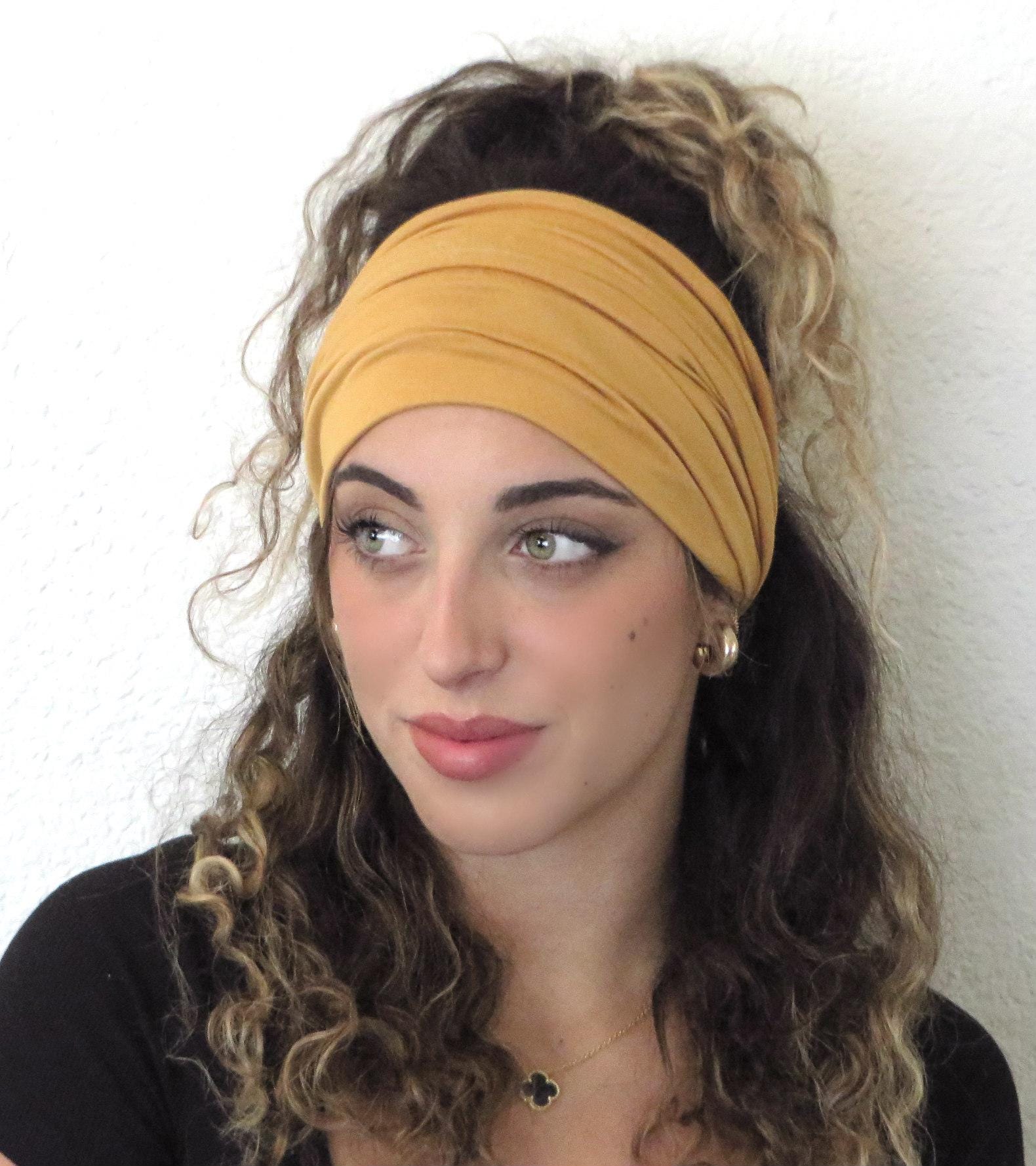 Boho Headband, Extra Wide Headband, Yoga Headband, Scrunch 