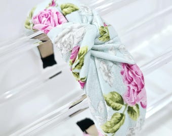 Shabby Chic Knot Headband, Fabric Pastel Floral Headband, Ester Knot Headband, Boho Knot Headband, Stylish Headband, Top Knotted Headband
