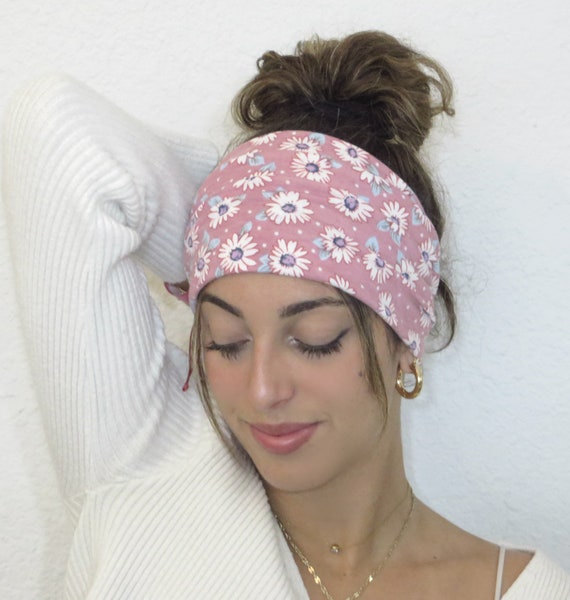 Olive Floral Knotted Headband Monstera Top Knot Headband – Tropical Plant Print | The  main image 3