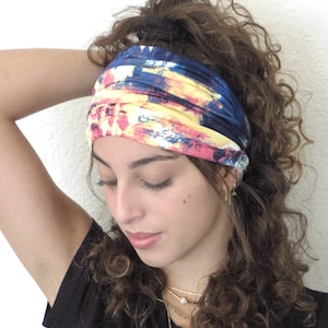 Wide Boho Headband, Headband For Womens, Wide Headband, Abstract Headband, Scrunch Headband, Womens Headband, Running Headband, Men Headband