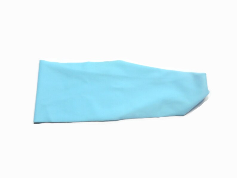 Yoga Headband Solid Light Blue Headband Fitness Headband Workout Wide Headband Hair Accessories Headband Turquoise Turban Women Spandex S12 image 2