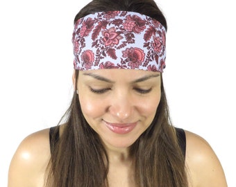 Floral Workout Headband: Moisture Wicking Non-slip Fitness  display picture 3