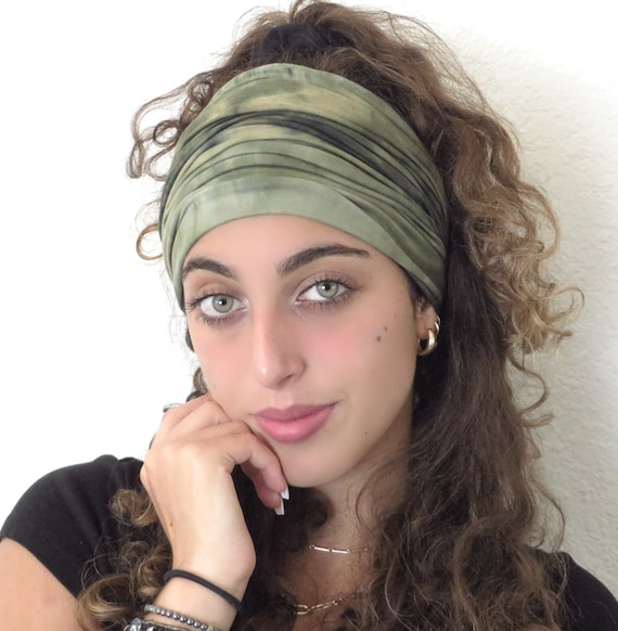 Tie Dye Extra Wide Scrunch Headbands, Boho Jersey Headband, Scrunch Headband, Yoga Headband, Running Headband, Women Headband, Men Headband