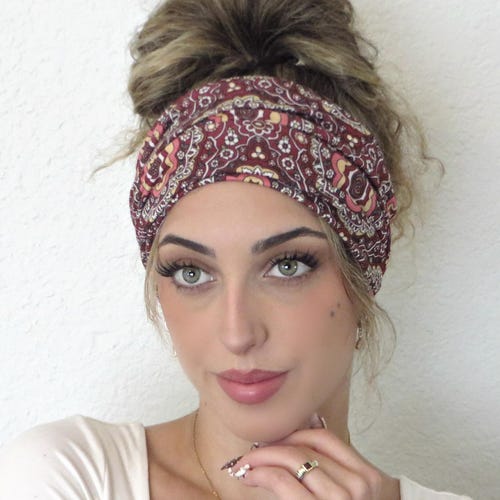 Boho braided headband for women Free People style colorful