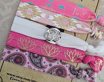 Yoag Hair Tie Bracelets, Om Tie Bracelets, Elastic Hair Tie, Friendship Bracelets, Running Hair Tie, Yoga Accessories Meditation Bracelet