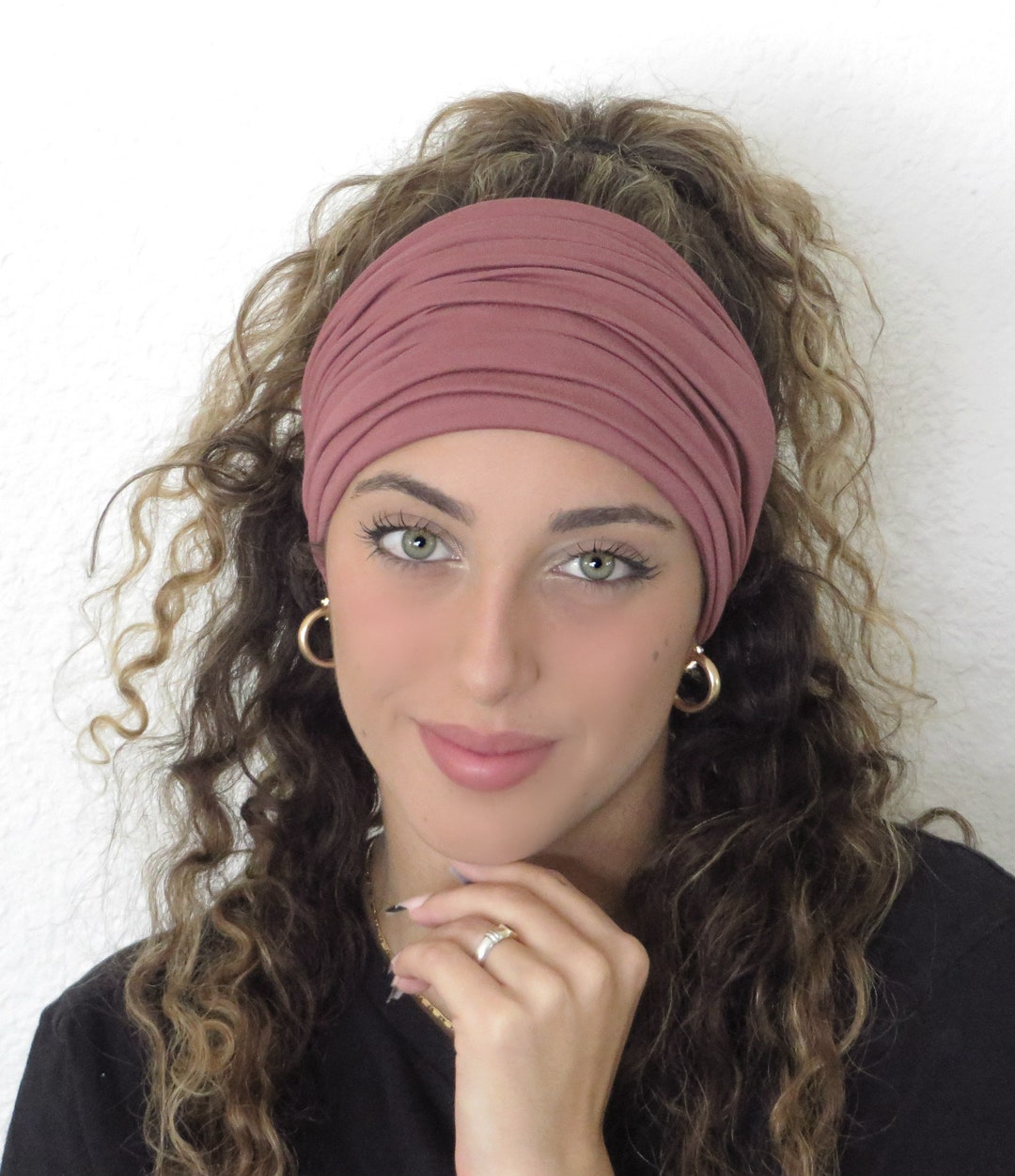 Mauve Headband, Scrunch Headband, Yoga Headband, Running Headband
