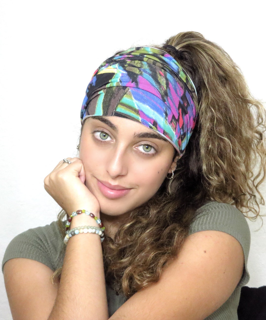 Extra Wide Headband, Boho Wide Headband, Yoga Headband, Adult Headband