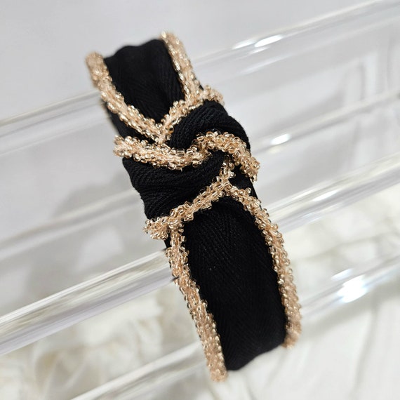 Black Knot Headband, Embellished Knot Headband, Luxury  display picture 2