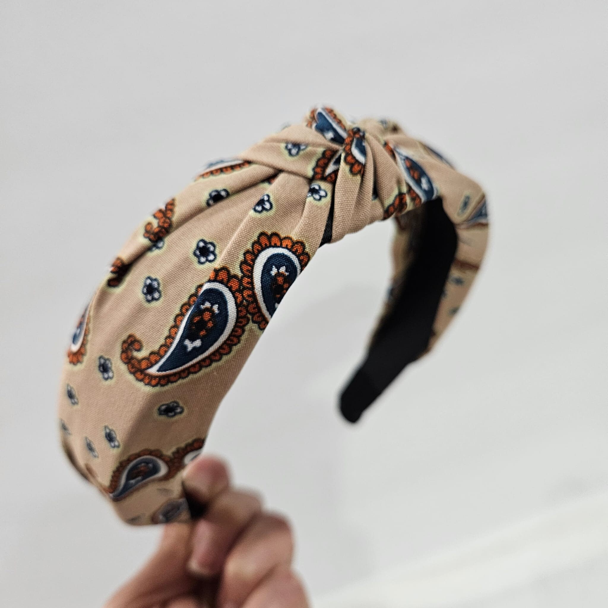 Paisley Knot Headband, Top Knot Headband, Women Knot 