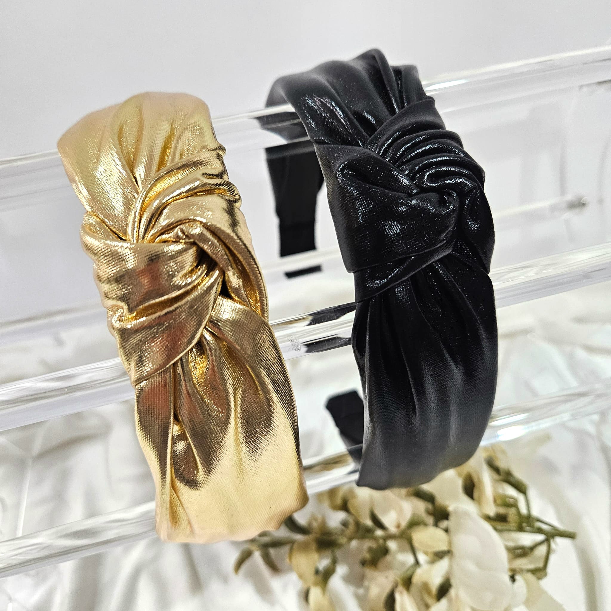 Metallic Knot Headband, Knotted Headband, Black Headband  display picture 2