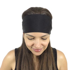 Yoga Headband Black Headband Fitness Headband Workout Headband Wide Headband No Slip Headband Gym Women Headband Wicking Headband S9 image 9