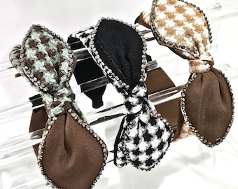 Rosetthårband, Retro knuthårband, Knutet rosetthårband, Rosetthårband, Rosetthårband för kvinnor, Rosetthårband för flickor, Strassrossetthårband