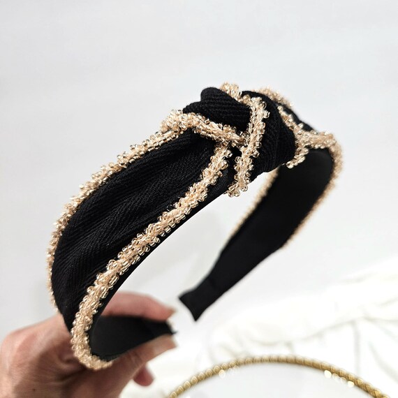Black Knot Headband, Embellished Knot Headband, Luxury  display picture 1