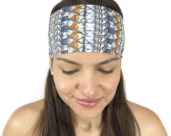 Running Headband-Yoga Headband-Workout Headband-Fitness Headband-Gray Turban Headband-No Slip Headband-Womens Headband-Spandex Headband S100