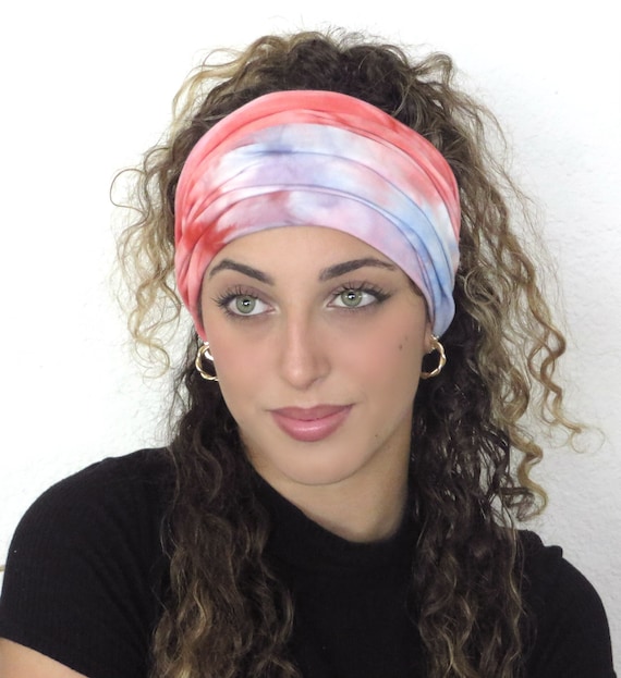 Tie Dye Headband, Extra Wide Headband, Yoga Headband, Fall Boho Headband, Headscarf, Hippie Headband, Gypsy Headband, Tie Dye Wide Headband