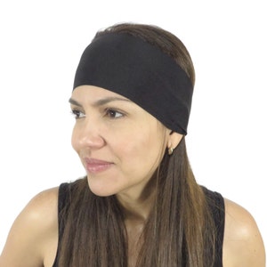 Yoga Headband Black Headband Fitness Headband Workout Headband Wide Headband No Slip Headband Gym Women Headband Wicking Headband S9 image 4