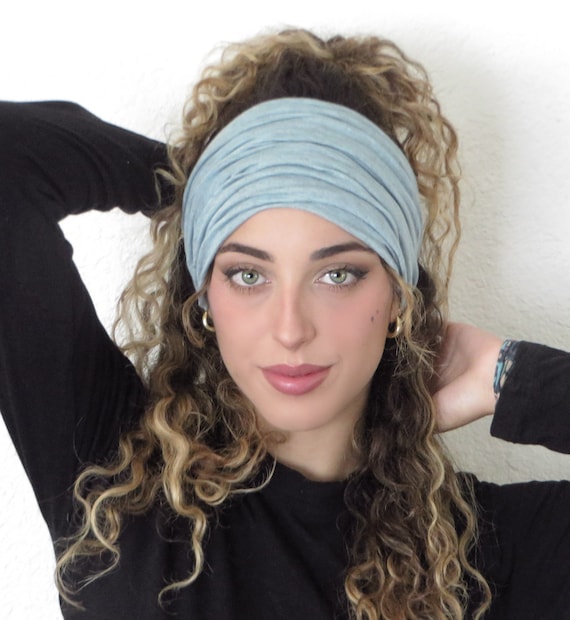 Wide Tube Headband, Scrunchy Headband, Turban Headband, Soft 