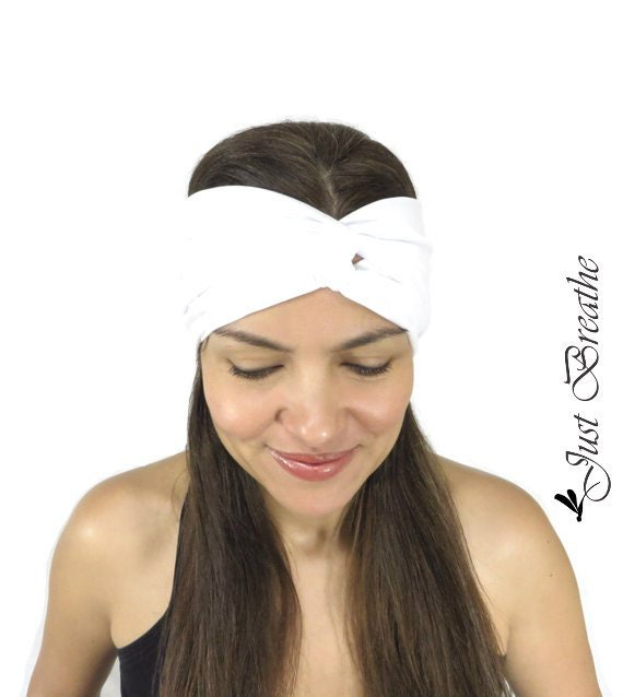 white yoga headband