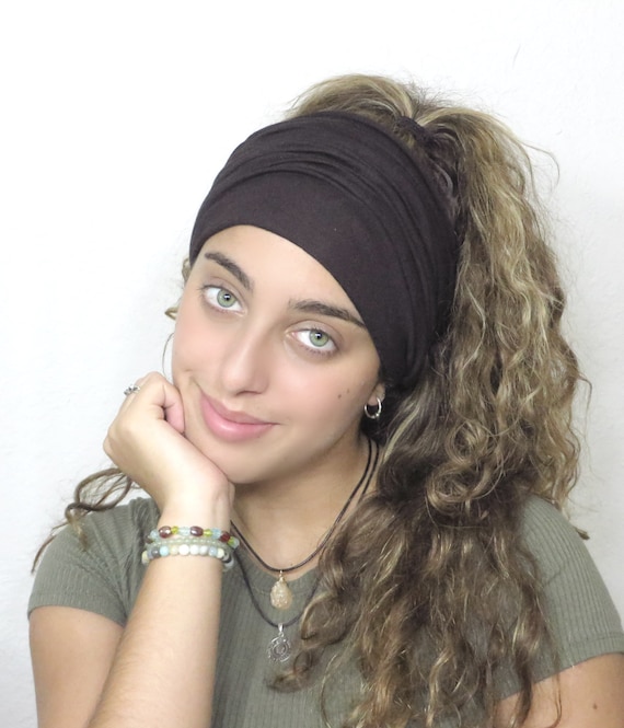 Dark Brown Headband, Extra Wide Headband, Yoga Headband, Running Headband, Workout Headband, Fitness Headband, Turban Headband, Hair Wrap