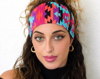 Running Headband Fitness Headband Red Printed Headband Yoga Headband No Slip Headband Hippie Head Wrap Workout Wide Headband Turban S78