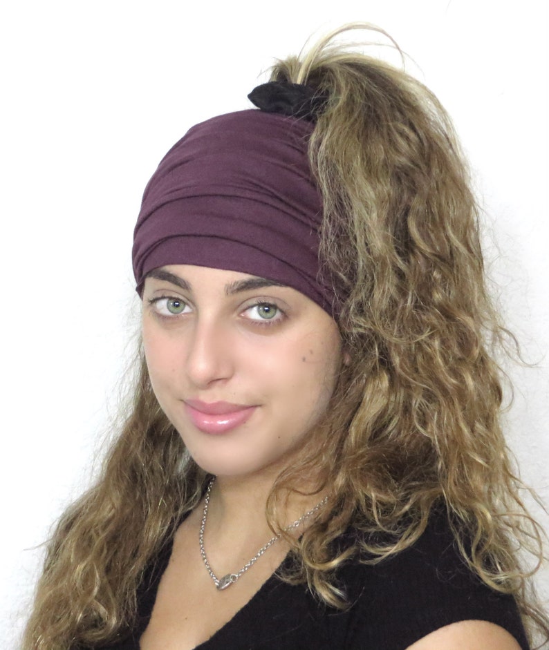 Eggplant Scrunch Headband Yoga Headband Bandeau Boho Etsy