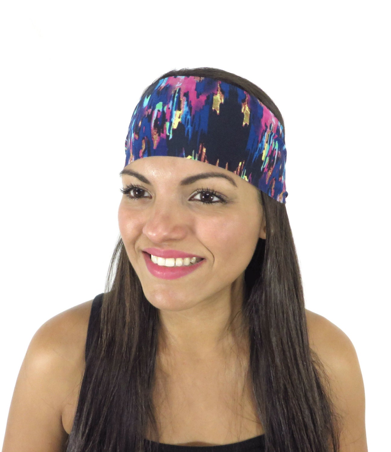Blue Yoga Headband Fitness Headband No Slip Headband Wide | Etsy