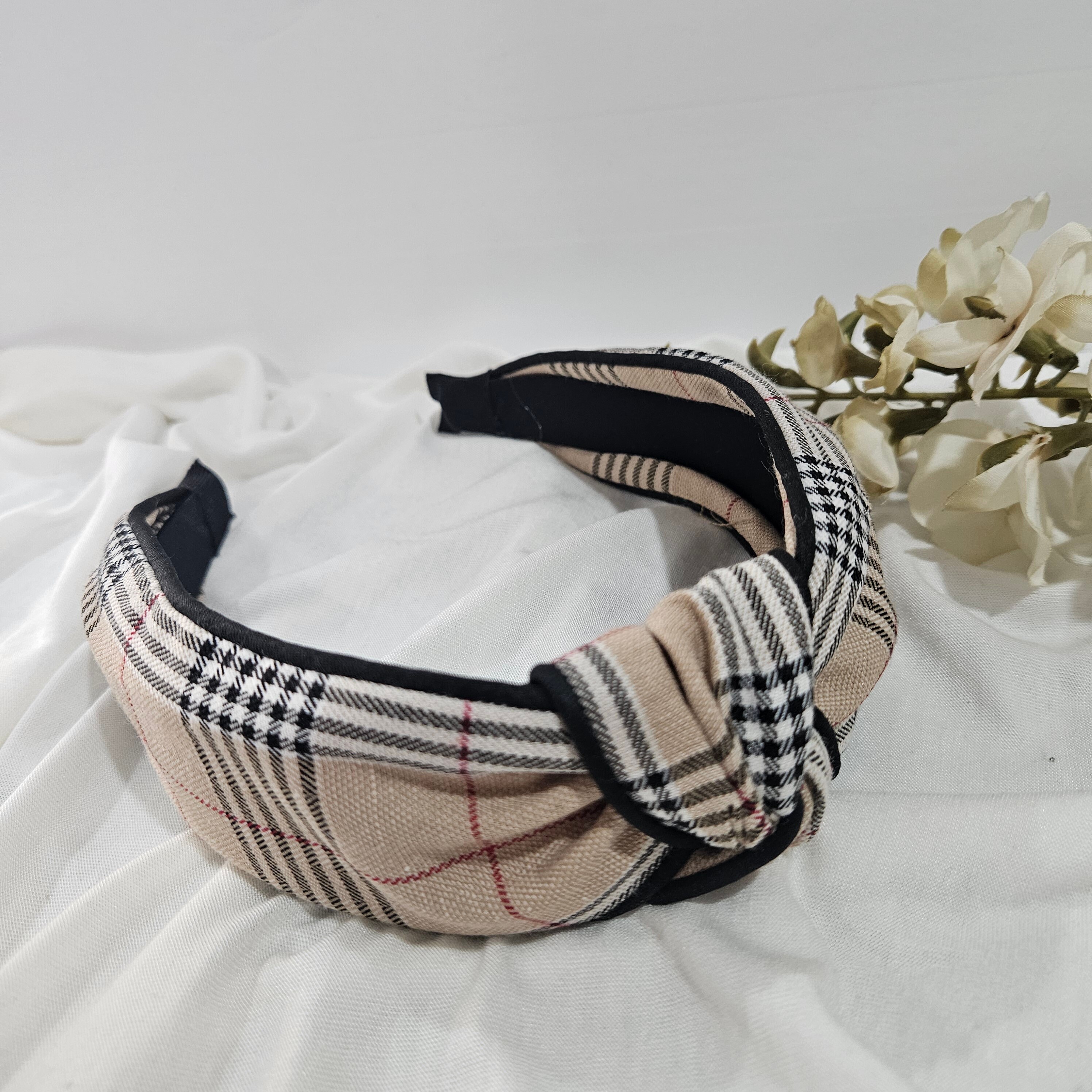 Plaid Knot Headband, Stylish Knotted Headband, Tartan Adult 