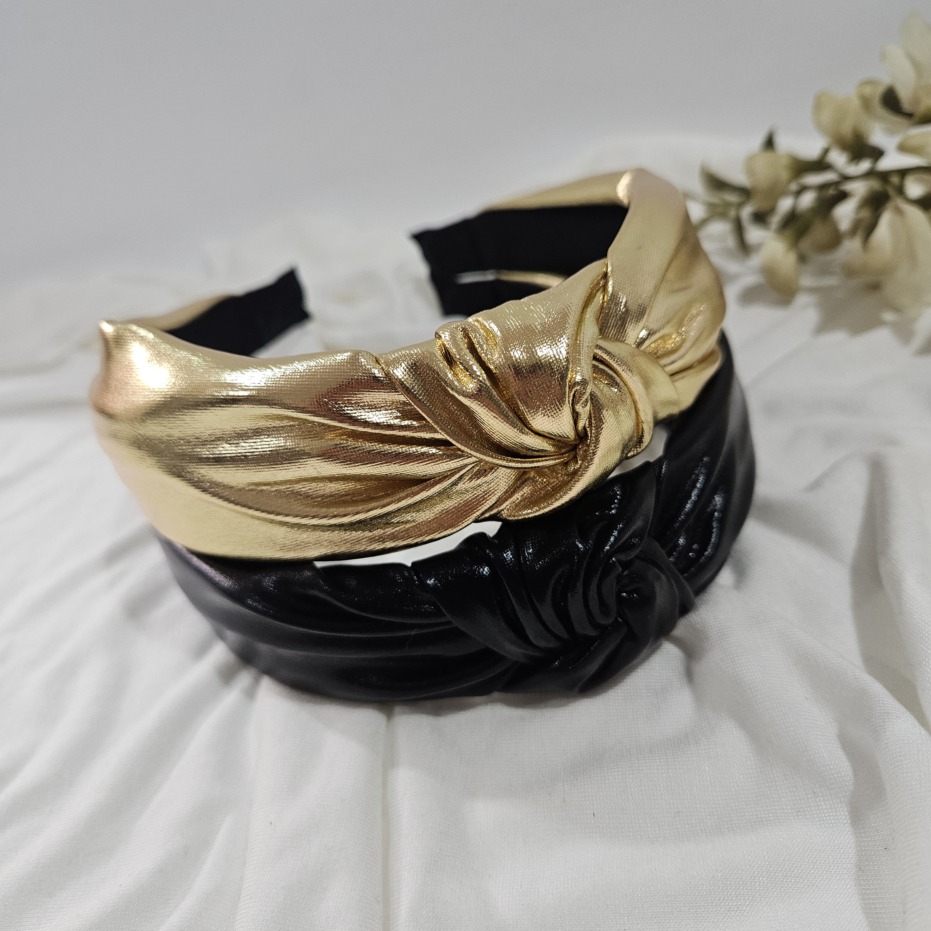 Metallic Knot Headband, Knotted Headband, Black Headband  display picture 1