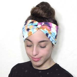 Boho Headband, Yoga Headband, Wide Headband, Twisted Headband, Womens Headband, Hippie Headband, Turban Headband, Headwrap, Tye Dye Headband