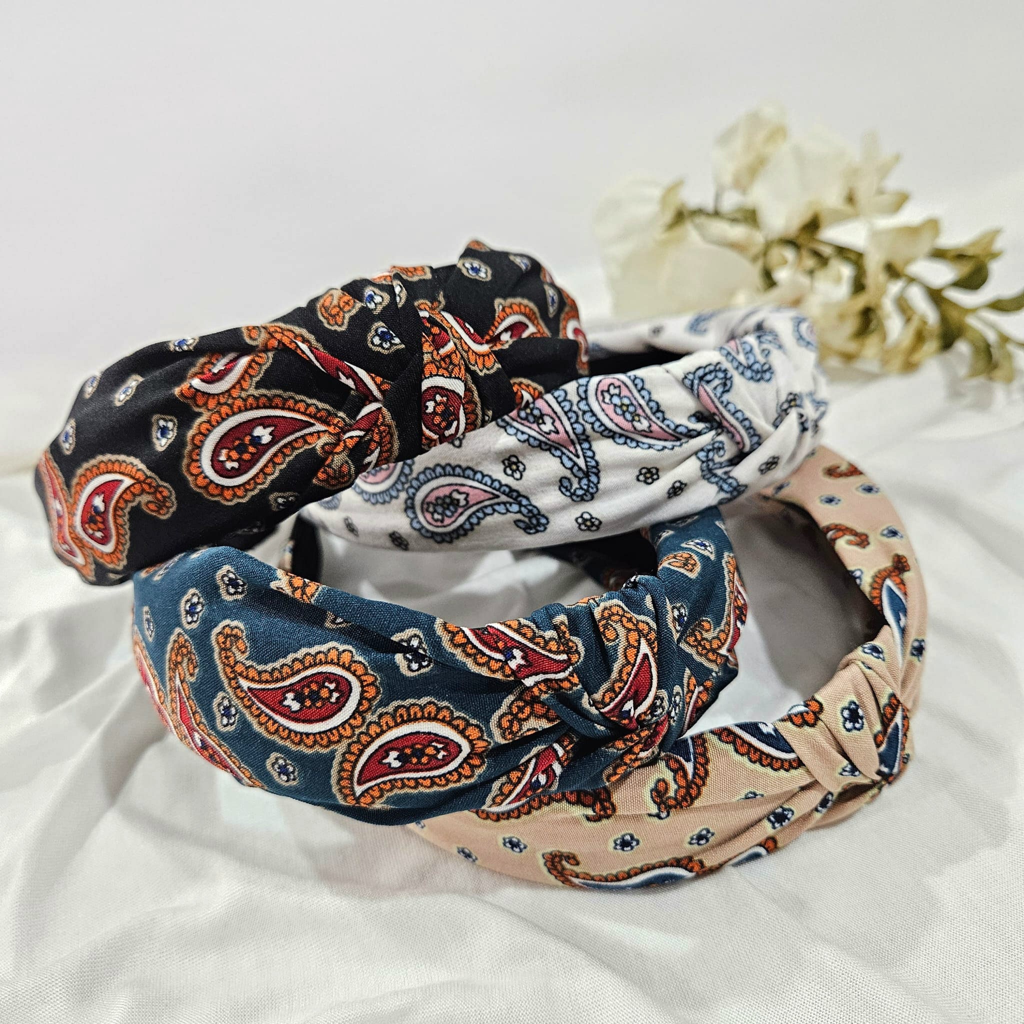 Paisley Print Headbands Set Retro Print Paisley Headbands Set - 8 Pieces for Girls and  main image 2