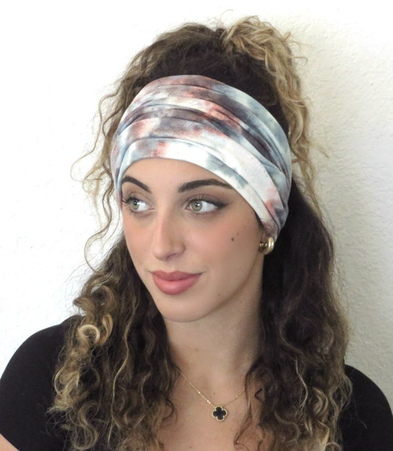 Fascia per capelli in tessuto scamosciato con stampa