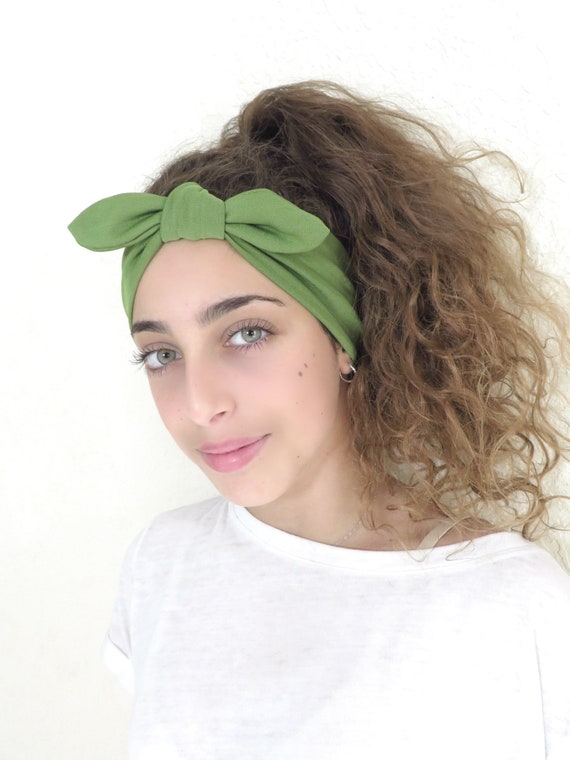 Green Headband Top Knot Headband Toddler Tie Up Headband Etsy