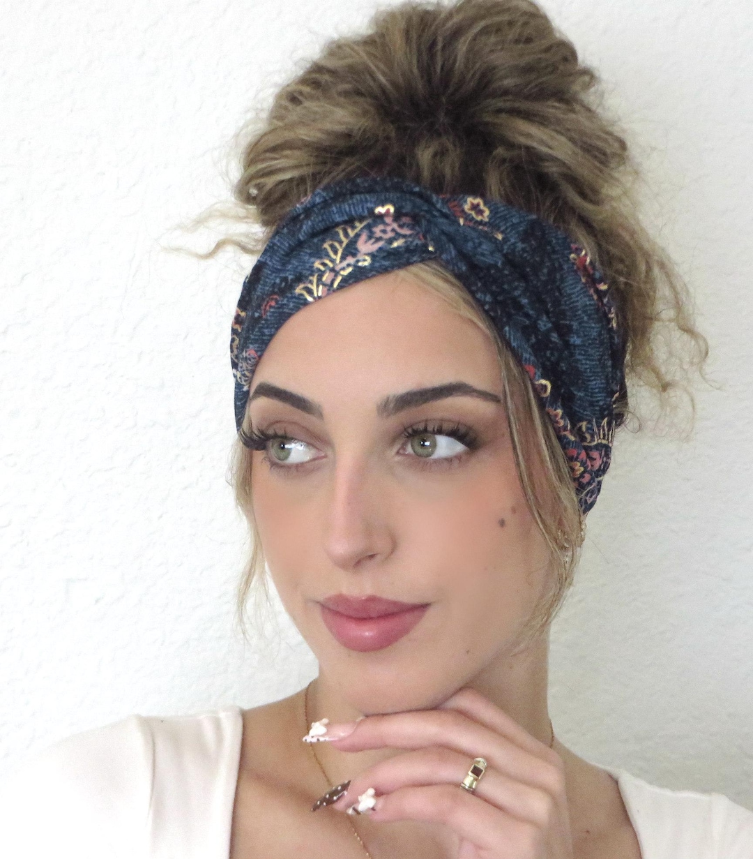 7\'\' Wide Paisley Turban Headbands for Women Non Slip Boho Hair Accessories Amazon.com : AKTVSHOW 7 main image 3