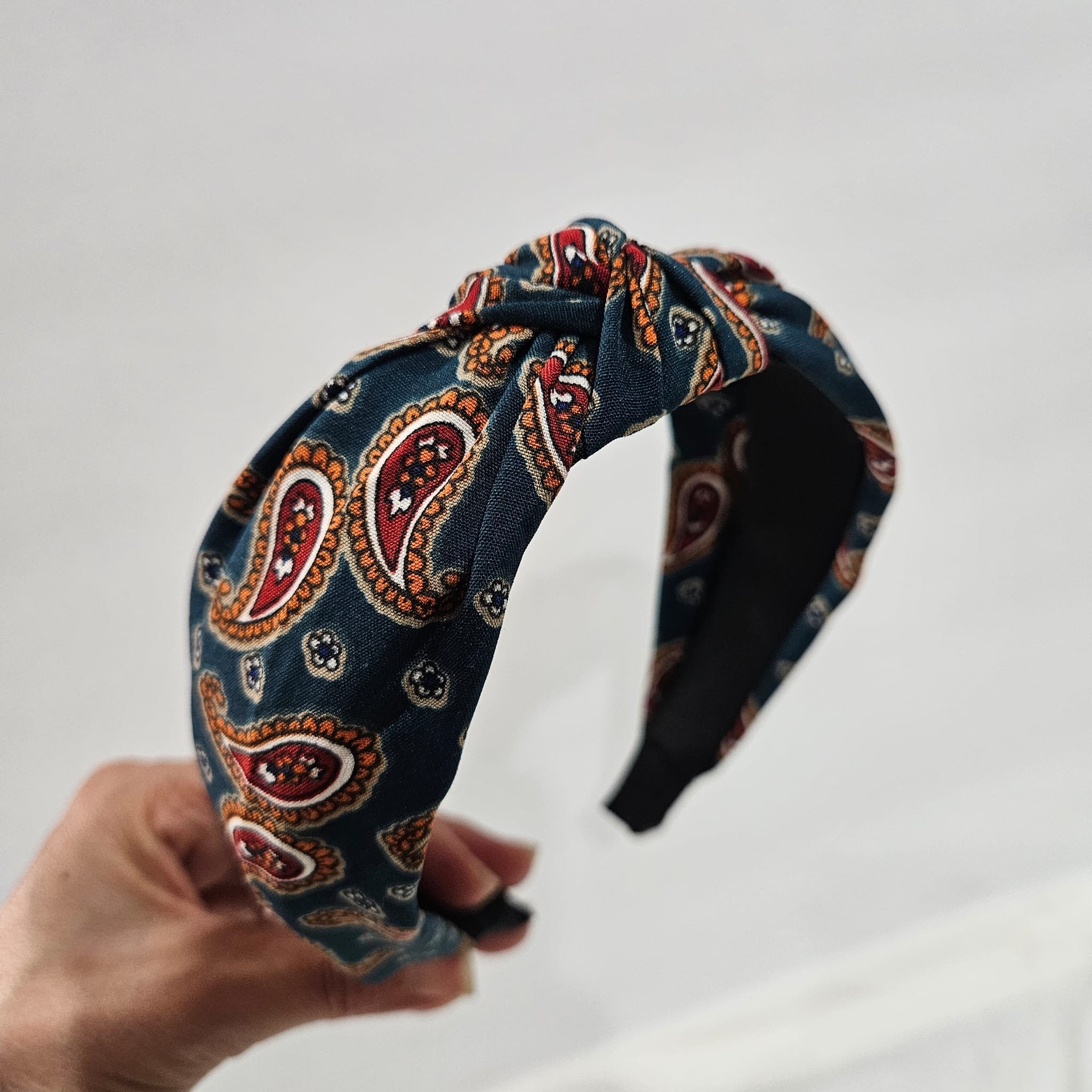Paisley Knot Headband, Top Knot Headband, Women Knot 