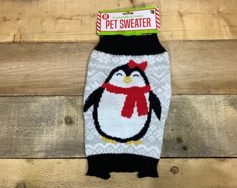 penguin dog sweater