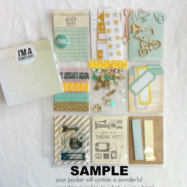 Surprise Planner Pockets: planning embellishment kits. Pocket PenPal Letters