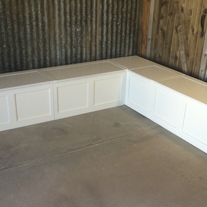 Mission Shaker Style Corner Banquette-Corner Bench with Storage UNFINISHED