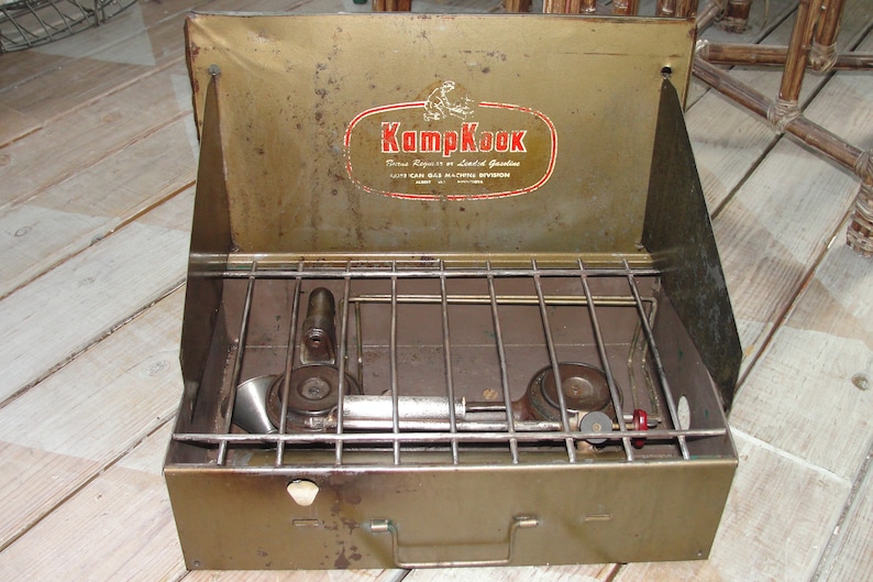 Gas Stove 1940/'s Kamp Kook 2 Burner Leaded or Unleaded Gasoline Camping Stove Camp Stove American Gas Machine Co. Strong and Sturdy!