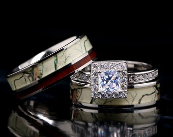 Camo Wedding Rings Etsy