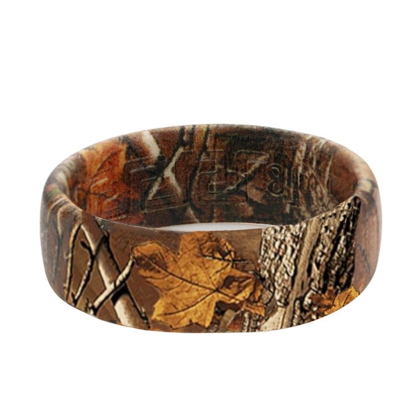 Brown Camo Silicone Ring Ergonomic Silicone Camo Band with Lifetime Warranty