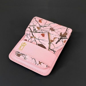 Monedero camuflaje rosa cuero monedero minimalista diseño de camuflaje único