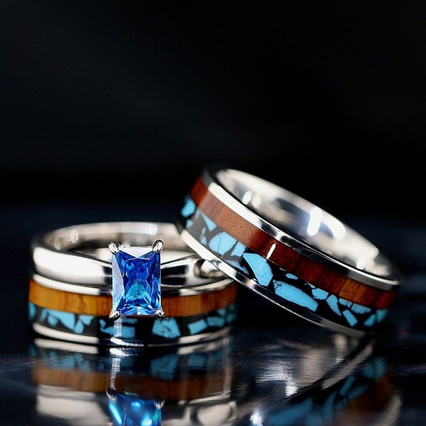 Turquoise Wedding Ring - Etsy