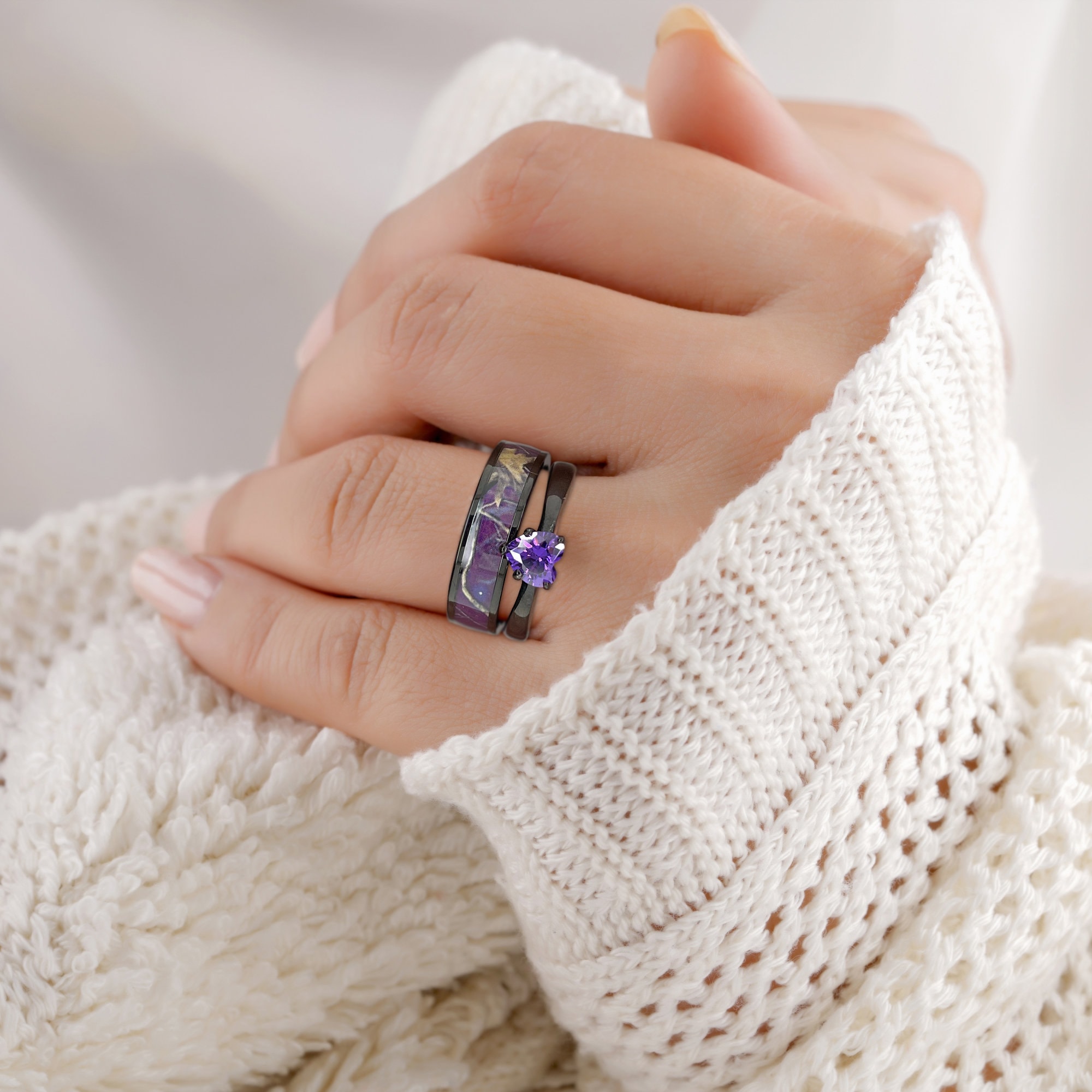 Purple camo deals engagement rings