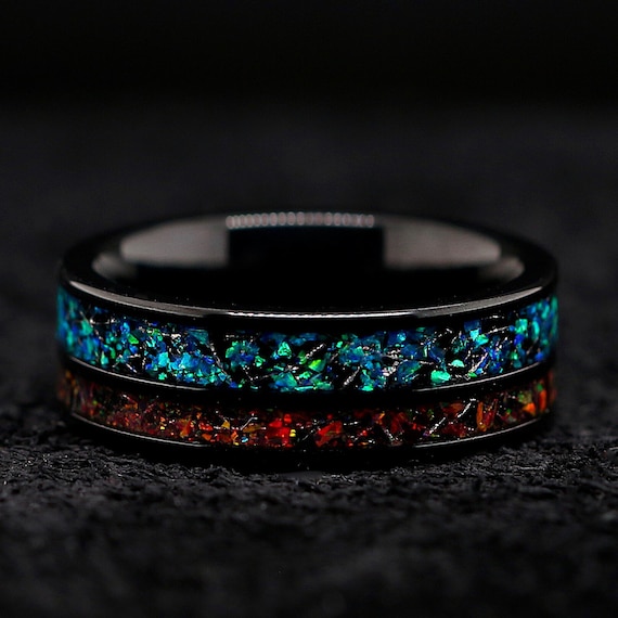 Fire opal hotsell wedding band