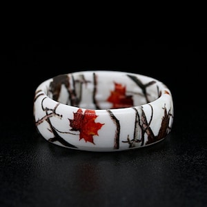 White Camo Silicone Ring Snow Camo Ergonomic Silicone Camo Band with Lifetime Warranty