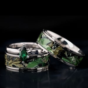 Blue camo wedding ring sets deals