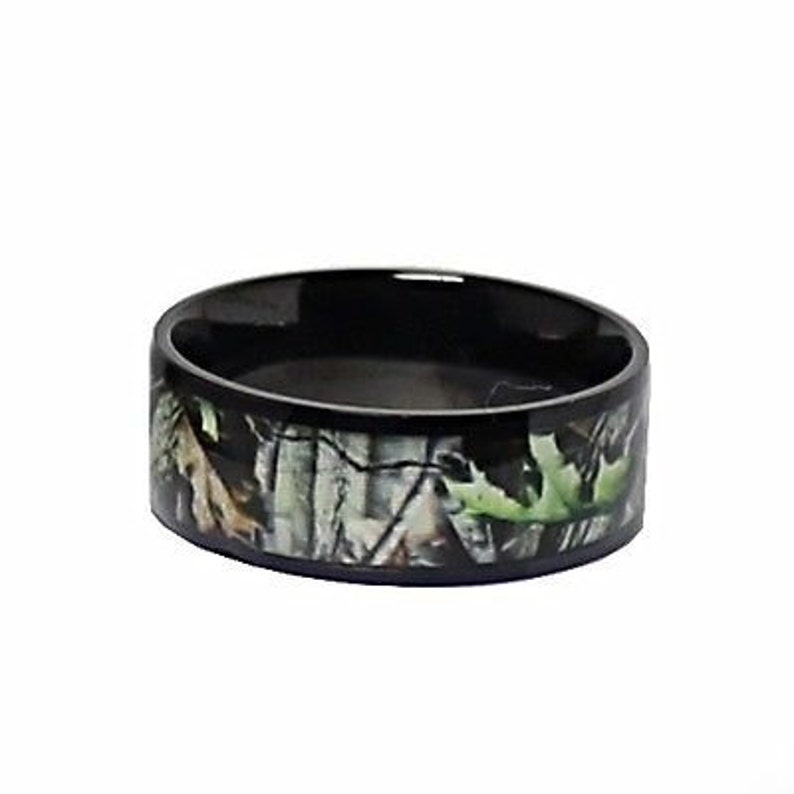 Titanium Black Camo Ring Unisex Hunting Camouflage Wedding Etsy