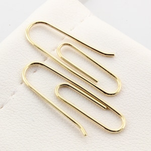 14k Gold Paperclip earrings (PAIR) 1''   14k Gold Paper clip earrings (PAIR) 1''