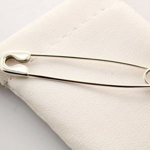 Large Sterling Silver safety pin 2'' sterling silver pin Handmade in USA image 2