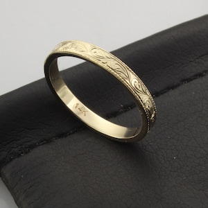 14k handgravierter Ehering (2,5 mm)